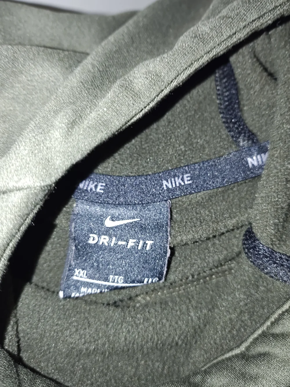 Nike Dri-Fit Men's XXL Olive Green Logo Hoodie